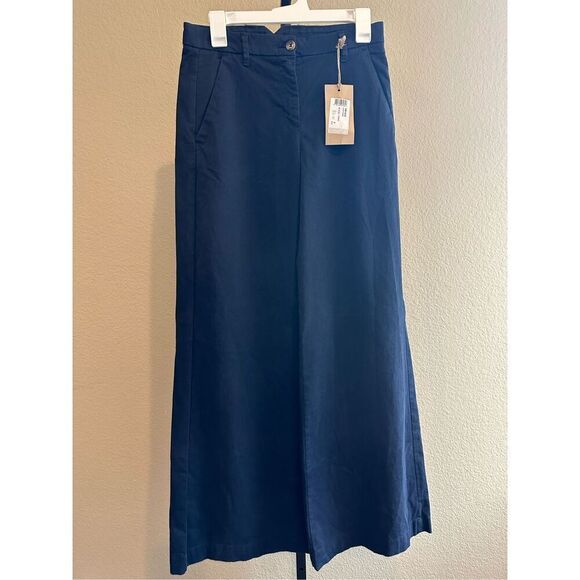 Made in Italy Dixie Denim Collection Extra Wide Leg Cotton Trousers Pants in Nig - Picture 2 of 8